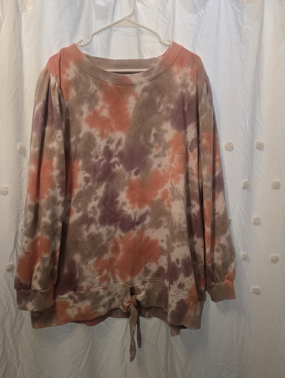 The Sweatshirt Project Women's Tie-Dye Long Sleeve Sweatshirt - Peach & Mauve 3x